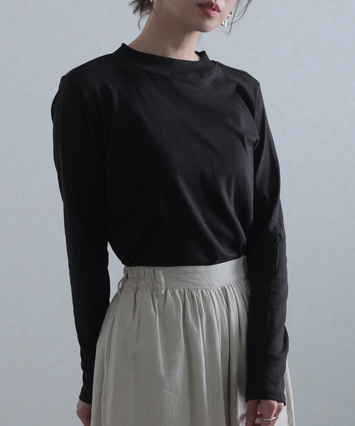 tシャツ ニードルパンチ ハイネック カットソー レディース CLEL tシャツ 「CLEL」TR Punch Loose High Neck Cut Sew / TR