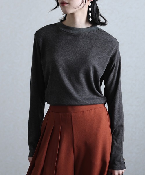 ElegChic tシャツ プチハイネックカットソー 長袖 レディース