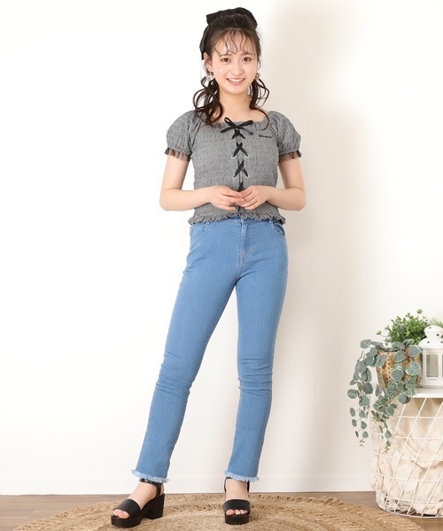 PINKHUNT tシャツ レースアップギャザーTシャツ 6959K キッズ