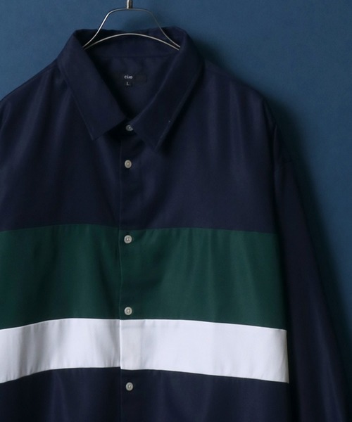 ANPAS シャツ Color Switching Design Oversize Shirt/切り替え
