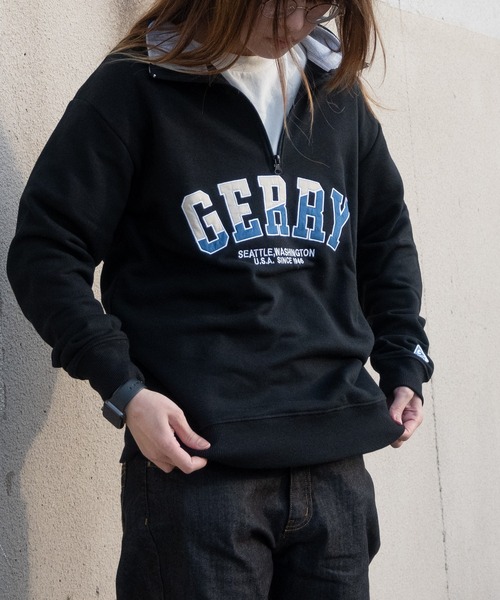 トレーナー スウェット 「ag」「GERRY/ジェリー」裏毛 ワッペンロゴ刺繍 ハーフジッププルオーバー メンズ レディース | GERRY | 03