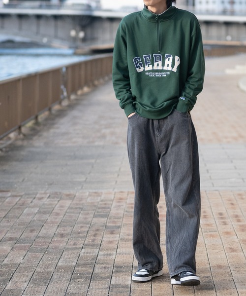 トレーナー スウェット 「ag」「GERRY/ジェリー」裏毛 ワッペンロゴ刺繍 ハーフジッププルオーバー メンズ レディース | GERRY | 07