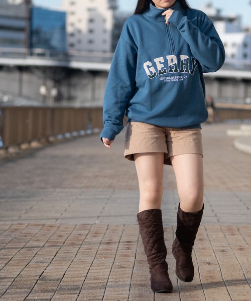 トレーナー スウェット 「ag」「GERRY/ジェリー」裏毛 ワッペンロゴ刺繍 ハーフジッププルオーバー メンズ レディース | GERRY | 09