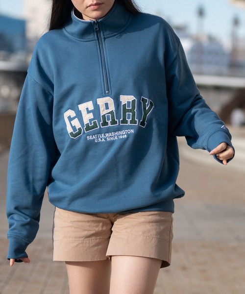 トレーナー スウェット 「ag」「GERRY/ジェリー」裏毛 ワッペンロゴ刺繍 ハーフジッププルオーバー メンズ レディース | GERRY | 08