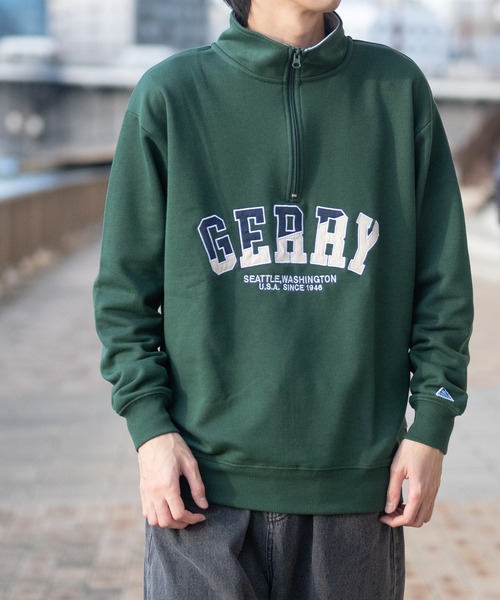 トレーナー スウェット 「ag」「GERRY/ジェリー」裏毛 ワッペンロゴ刺繍 ハーフジッププルオーバー メンズ レディース | GERRY | 06