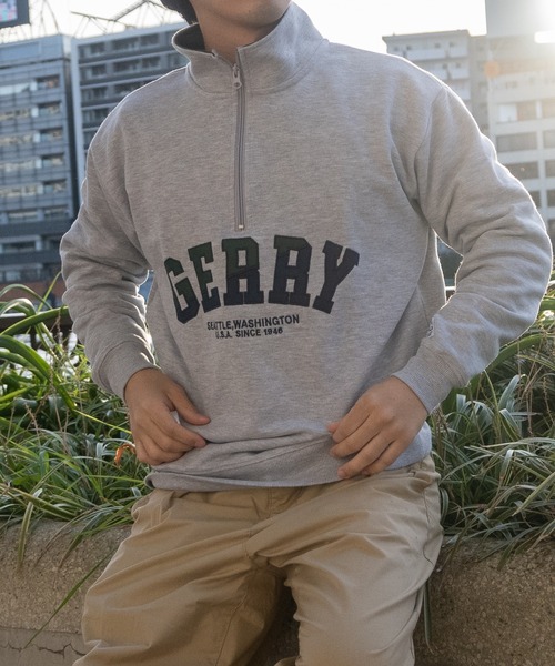 トレーナー スウェット 「ag」「GERRY/ジェリー」裏毛 ワッペンロゴ刺繍 ハーフジッププルオーバー メンズ レディース | GERRY | 04