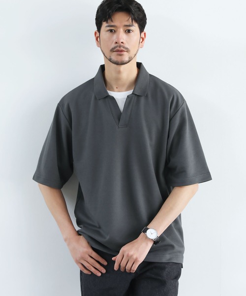 SPU ポロシャツ 抗菌防臭＆接触冷感ルーズシルエットダブルフェイス