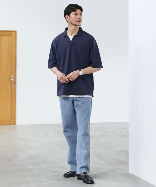 SPU（スプ） ポロシャツ 抗菌防臭＆接触冷感ルーズシルエットダブル