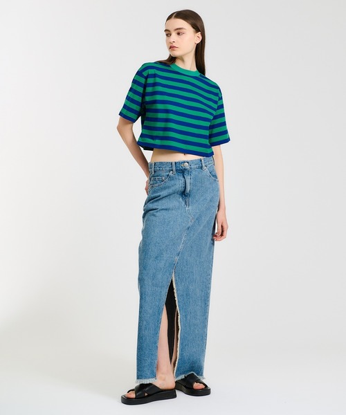 tシャツ ERNIE PALO /  クロップドボーダーカットソー「ESTNATION EXCLUSIVE」 レディース Ernie Palo tシャツ ERNIE PALO / クロップドボーダーカットソー
