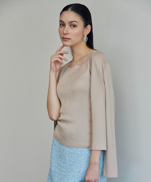 ANAYI（アナイ） カーディガン アセテートポリエステルVネック