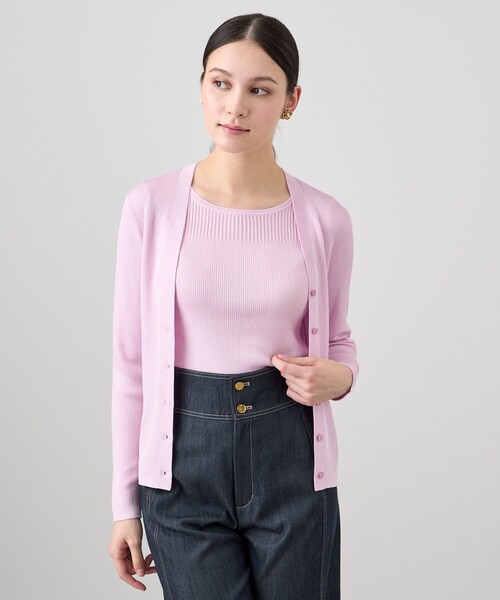 新品☆ANAYI アセテートポリエステルＶネック　カーディガン/セオリー、23区 アセテートポリエステルVネック カーディガン （カーディガン・ボレロ