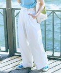 ワイドパンツ パンツ 高身長 タックワイドパン...の詳細画像4