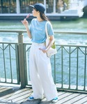 ワイドパンツ パンツ 高身長 タックワイドパン...の詳細画像5