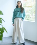 ワイドパンツ パンツ 高身長 タックワイドパン...の詳細画像1