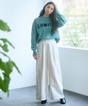ワイドパンツ パンツ 高身長 タックワイドパン...の詳細画像2
