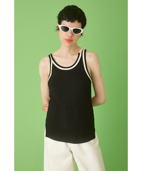 タンクトップ ノースリーブ Round neck tanktop  ラウンドネックタンクトップ レディース