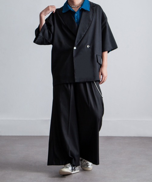 ハーフスリーブ ダブルジャケット　 ダブルボタン 半袖 glamb セットアップ Half Sleeves Double JKT / ハーフスリーブ