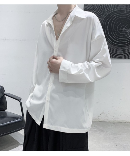 シャツ メンズ シンプル ベーシック ルーズフィット 韓国 L1769 Loose シャツ ベーシック ワイドルーズシャツ メンズ レディース