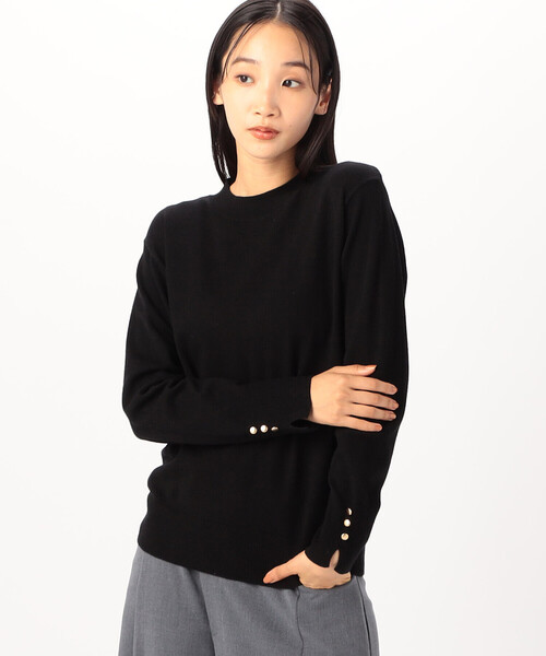 COMME CA ISM（コムサイズム） ニット セーター 袖ボタン ベーシック 