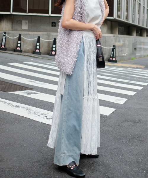 スカート ベルト付き花柄レースラップスカート : ZOZOTOWN Yahoo