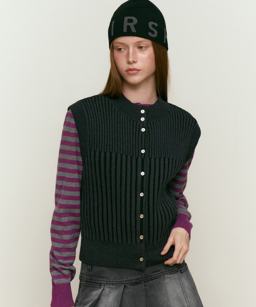 ベスト ジレ KIRSH CHERRY CAP SLEEVE KNIT VEST キルシー チェリー キャップ スリーブ ニット ベスト レディース ベスト ジレ KIRSH CHERRY CAP SLEEVE KNIT VEST キルシー