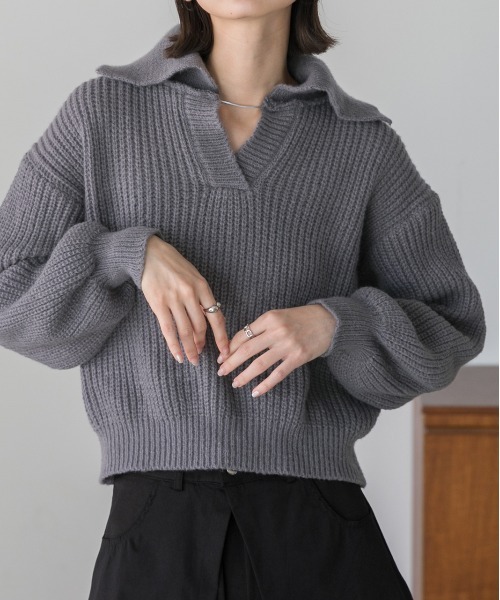 ad thie（アドティエ） ニット セーター ポロショート ニットプル