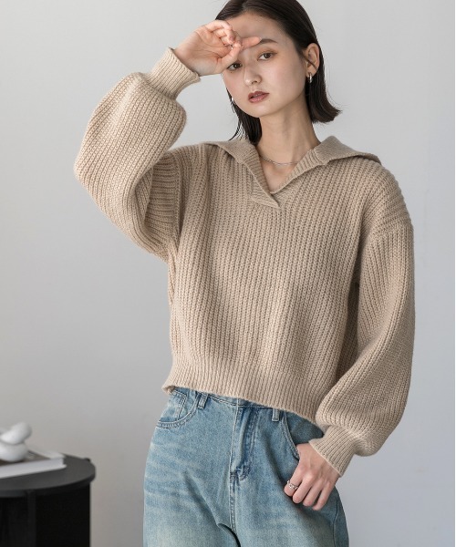 ad thie（アドティエ） ニット セーター ポロショート ニットプル