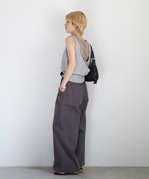 select MOCA（セレクトモカ） ワイドパンツ チノパン ウエストギャザー