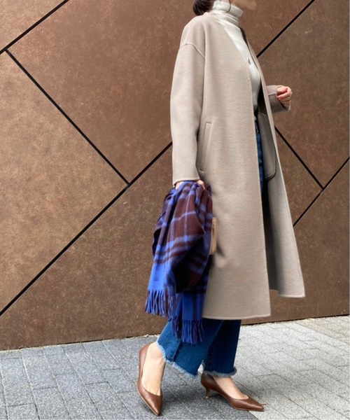 超美品！スピックアンドスパン ノーカラーコート Spick＆Span（スピック アンド スパン） 「Spick & Span」 ノーカラー