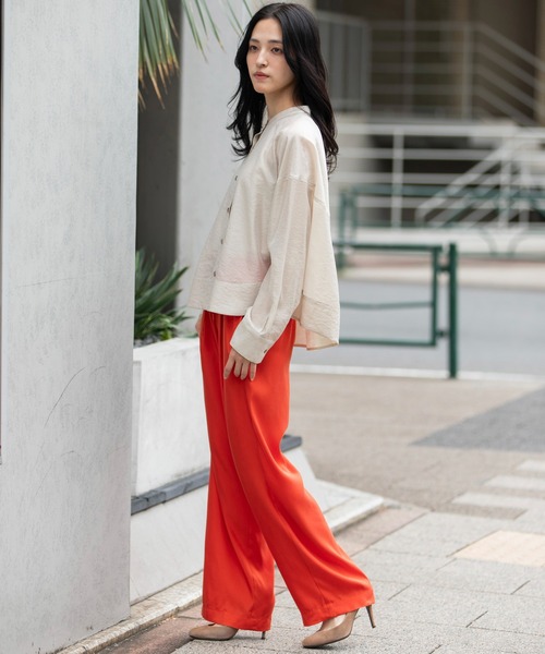 美品⭐︎ 【洗える】シャイニーシアーブラウス　綺麗め ROPE'｜【洗える】シャイニーシアーブラウス/セットアップ対応
