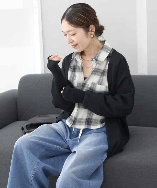Aletta vita カーディガン リブ袖ドルマンコクーンカーディガン