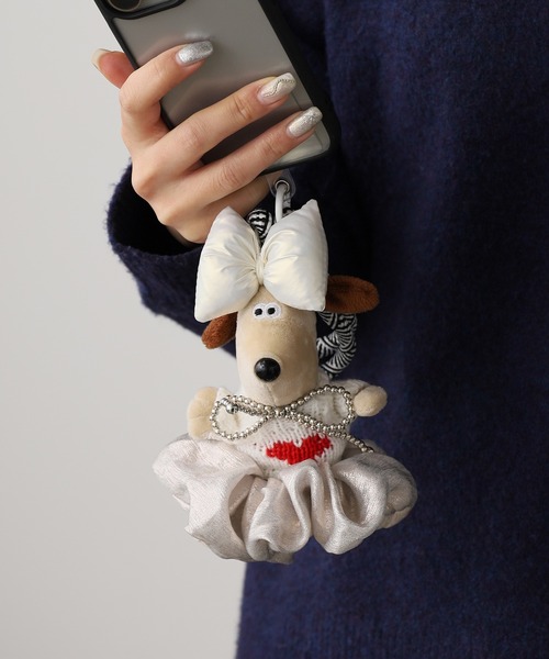 ROOP TOKYO Plush toycell phonestrap with ribbon/リボン付き