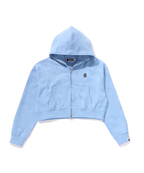 A BATHING APE パーカー SOLID CAMO JACQUARD ONE POINT CROPPED ZIP 