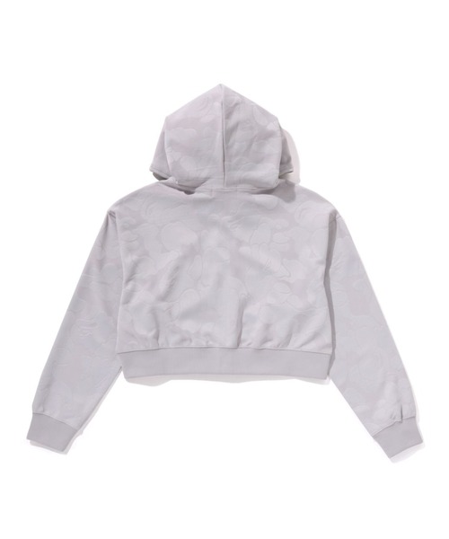 A BATHING APE パーカー SOLID CAMO JACQUARD ONE POINT CROPPED ZIP 