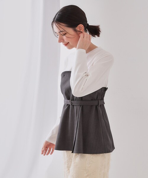 OPAQUE.CLIP tシャツ ベルト付ビスチェドッキングカットソー