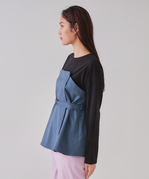 OPAQUE.CLIP tシャツ ベルト付ビスチェドッキングカットソー