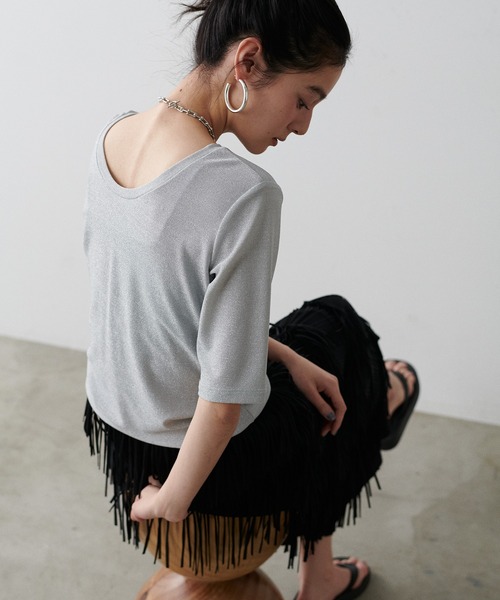 LARUTA tシャツ 「LARUTA」前後2WAYラメフライスT レディース