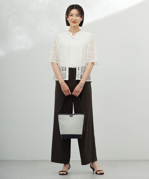 パンツ 「洗える・接触冷感・吸水速乾」Lightジョーゼット ワイド パンツ レディース_20