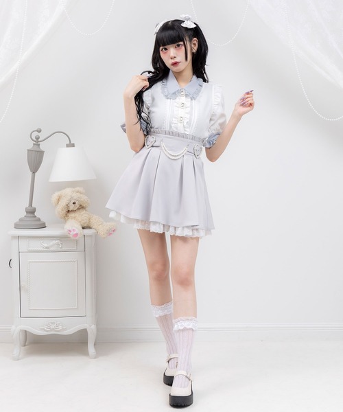 DearMyLove スカート ハートパールバックルフリルスカート : ZOZOTOWN