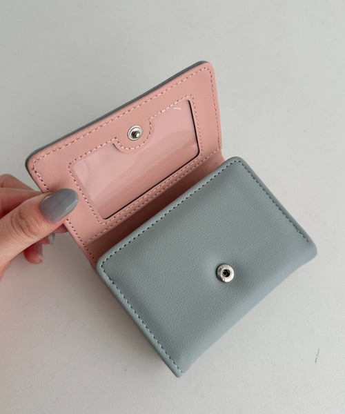 財布 ハートチャーム がま口三つ折り財布 ミニウォレット レディース