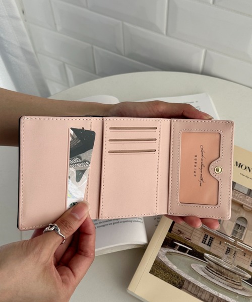 『未使用』ミニウォレットハートチャーム 財布 ハートチャーム がま口三つ折り財布 ミニウォレット レディース