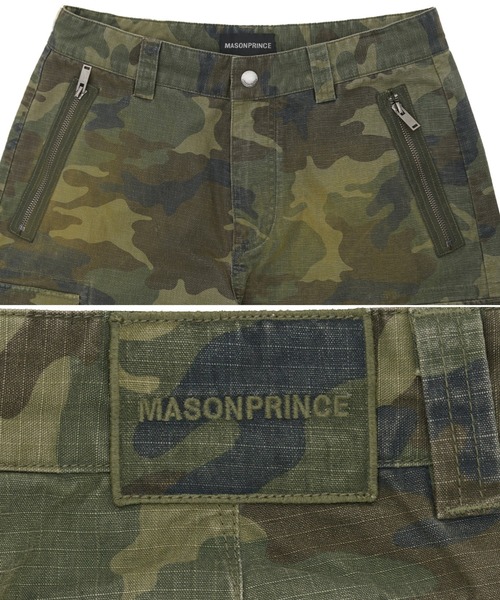 MASONPRINCE カーゴパンツ ルーズフィット カモフラ柄 パラシュート