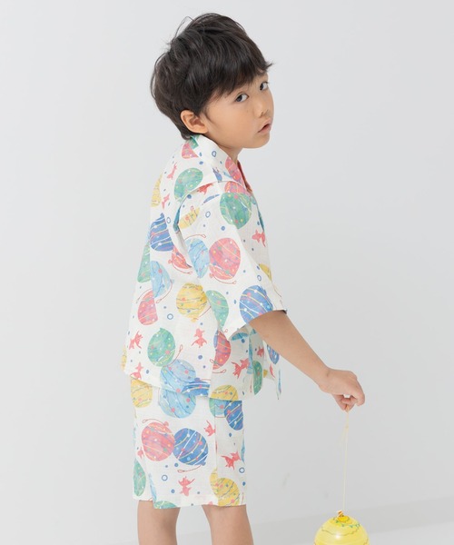 chil2 甚平 浴衣 綿100％ 甚平 上下セット キッズ 子供 男の子