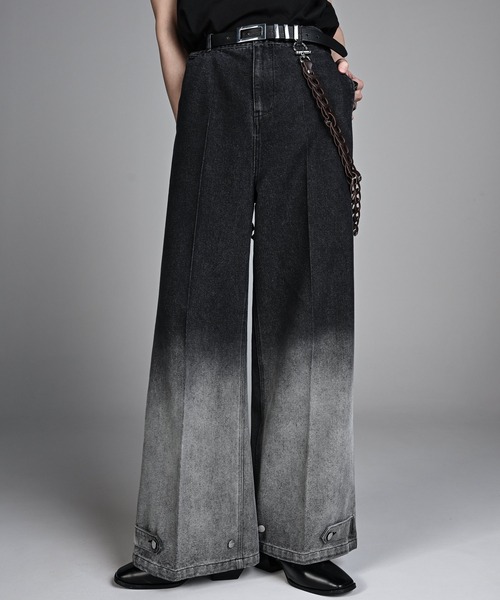 ADRER 「ADRER」 加工デニムパンツ SMALL ブラック メンズ
