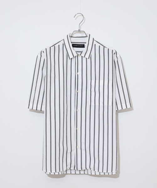 シャツ Satin stripe open short sleeve shirt / サテンストライプ オープン半袖シャツ unisex メンズ レデ_画像4