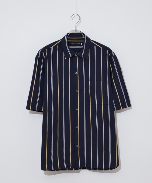 シャツ Satin stripe open short sleeve shirt / サテンストライプ オープン半袖シャツ unisex メンズ レデ_画像3