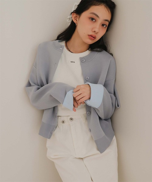 miette（ミエット） カーディガン バイカラーデザインニット