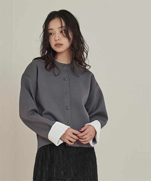 miette（ミエット） カーディガン バイカラーデザインニット