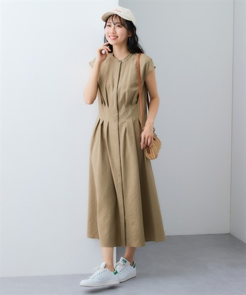 フォクシーニューヨーク ノースリーブシャツワンピース ストライプ シアサッカー 7days Life Styling ワンピース シアサッカータックデザイン