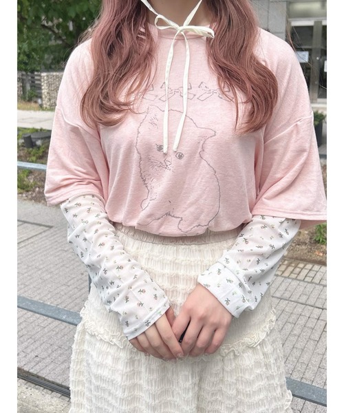 merry jenny（メリージェニー） tシャツ cat ribbonレイヤードロンT